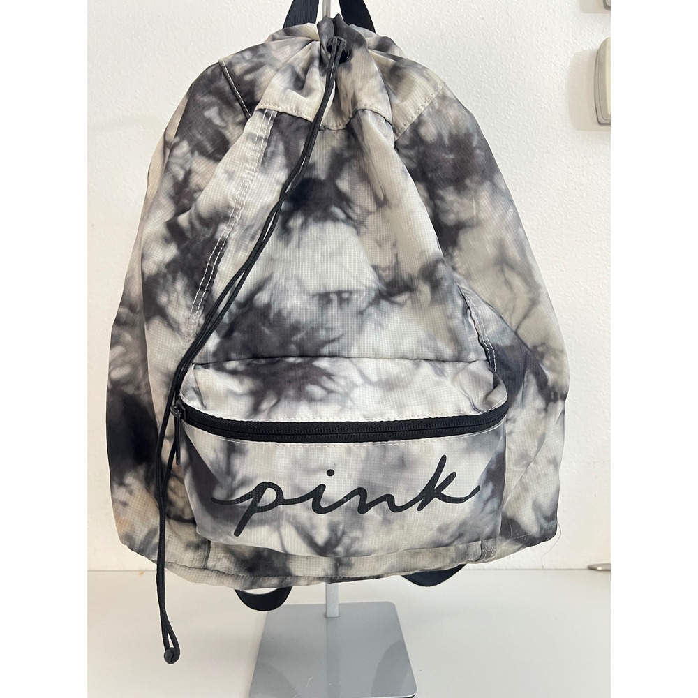 Victorias Secret PINK Tie Dye Drawstring Backpack Packable Ripstop Bag‎